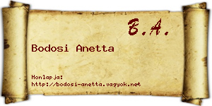 Bodosi Anetta névjegykártya